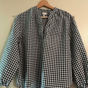 a new day Black and White Gingham Long Sleeve Top